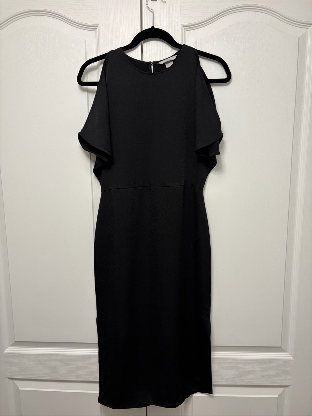 H&M Black Cold-Shoulder Midi Dress